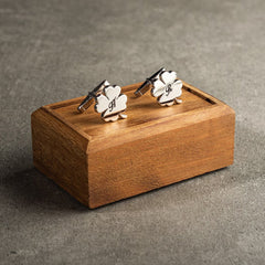Four Leaf Clover - Personalized Engraved Initial Cufflinks