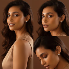 Geometric Grid Square Cluster Diamond Studs