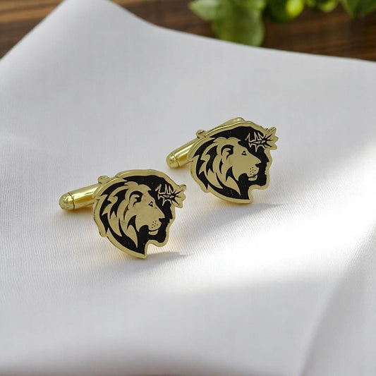 Regal Lion Head Cufflinks for Men