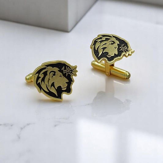 Regal Lion Head Cufflinks for Men