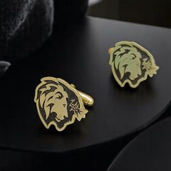 Regal Lion Head Cufflinks for Men