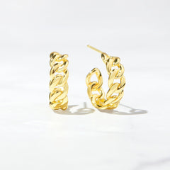Minimalist Chian Chunky Hoops Earring