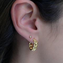 Minimalist Chian Chunky Hoops Earring