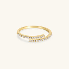 Dainty Spiral Wrap Open Diamond Stacking Ring