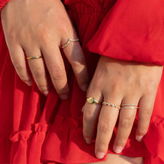 Dainty Spiral Wrap Open Diamond Stacking Ring