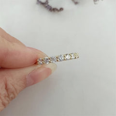 Moissanite Round Cut Half Eternity Wedding Ring