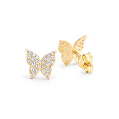 Jeluxa Elegant Butterfly Stud Earrings β 18K Gold Plated with CZ Stones