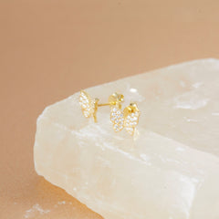 Jeluxa Elegant Butterfly Stud Earrings β 18K Gold Plated with CZ Stones