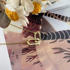 Personalized Interlocking Name Engraved Necklace