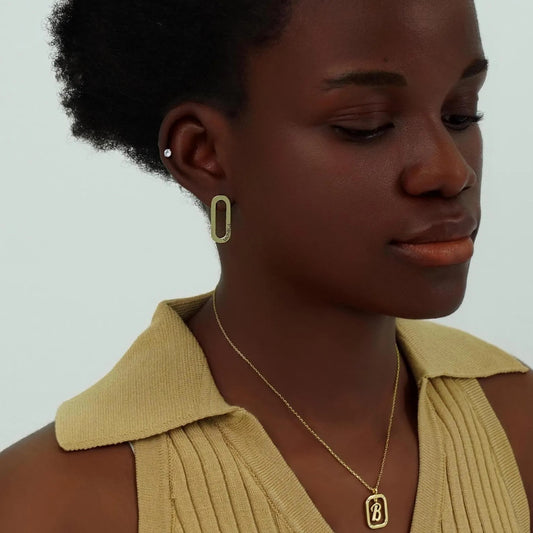 Personalized Paperclip Name Stud Earrings