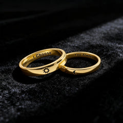 Sun & Moon Couple Promise Rings