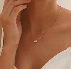 Simple & Elegant Freshwater Pearl Duo Necklace