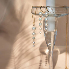 Bridal Pearl Drop Jewelry Set: Necklace and Earrings