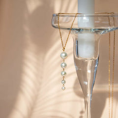 Bridal Pearl Drop Jewelry Set: Necklace and Earrings