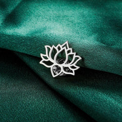 Minimalist Lotus Brooch for Suit or Blazer