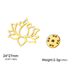 Minimalist Lotus Brooch for Suit or Blazer
