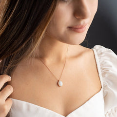 Blue Fire Natural Rainbow Moonstone Pendant Necklace