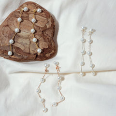 Elegant Multi-Station Pearl Chandelier Earrings