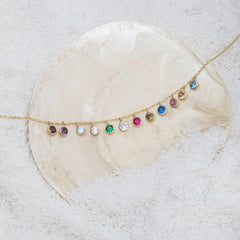 Minimalist Multi Color Stone Anklet For Girls