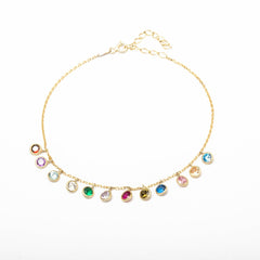 Minimalist Multi Color Stone Anklet For Girls
