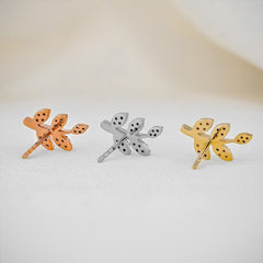 Nature Inspired Delicate Leaf Ear Climber Studs Earring