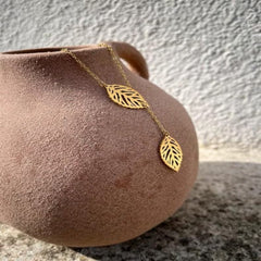 Nature-Inspired Double Leaf Necklace