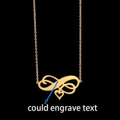 Personalize Double Infinity Name Necklace With Heart