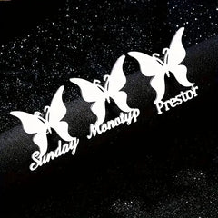 Butterfly Design Customized Name Brooch