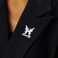 Butterfly Design Customized Name Brooch