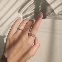 Personalized Dainty CZ Dimond Name Ring