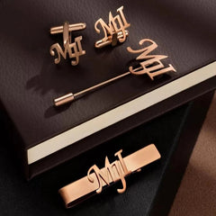 Personalized Cufflinks-Lapel Pin and Tie Bar For Men