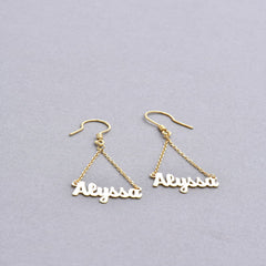 Personalized Dainty Script Name Drop Earrings