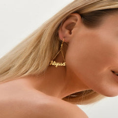 Personalized Dainty Script Name Drop Earrings