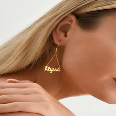 Personalized Dainty Script Name Drop Earrings