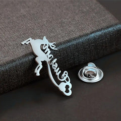 Custom Name Deer Brooch Elegant Reindeer Design