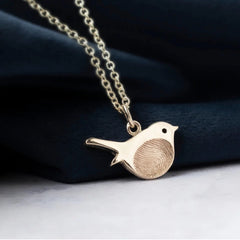 Personalized Fingerprint Robin Memorial Necklace