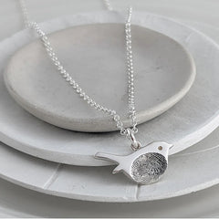 Personalized Fingerprint Robin Memorial Necklace