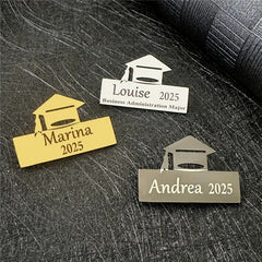 Custom Engraved Graduation Cap Name Pin Brooch
