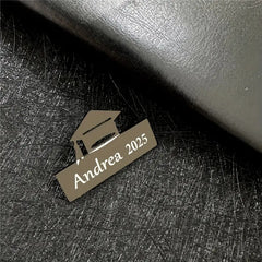 Custom Engraved Graduation Cap Name Pin Brooch