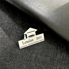 Custom Engraved Graduation Cap Name Pin Brooch