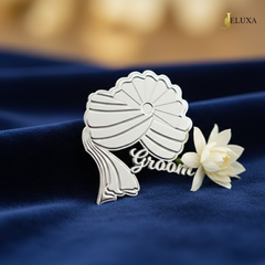 Personalized Groom-Dulha-Barati Wedding Brooch