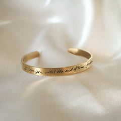 Personalized Actual Handwritten Cuff Bracelet - Jeluxa