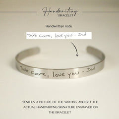 Personalized Actual Handwritten Cuff Bracelet - Jeluxa