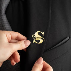 Personalized Custom Large Initial Letter Engraved Brooch