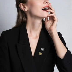 Personalized Monogram Letter Heart Brooch