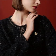 Personalized Monogram Letter Heart Brooch