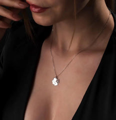 Custom Name Engraved Four Leaf Clover Necklace