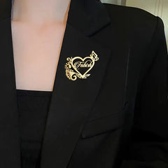 Personalized Custom Name Designer Heart Brooch