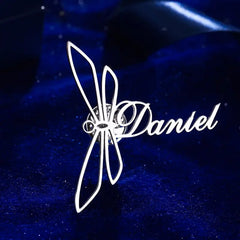 Customized Name Dragonfly Brooch