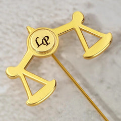Personalized Scales of Justice Lapel Pin with Initials